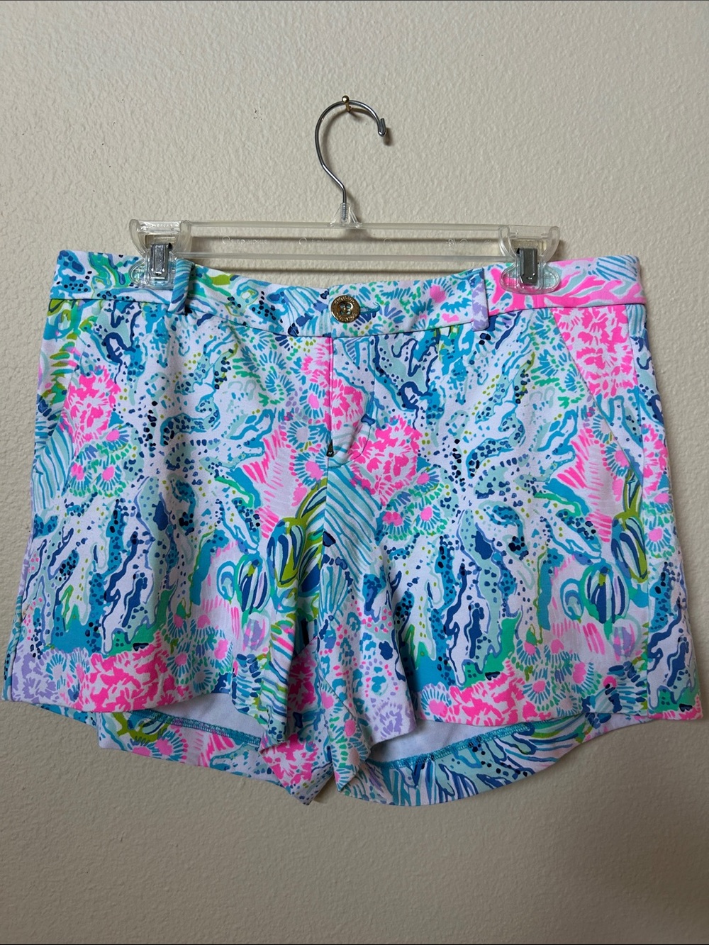 Lilly Pulitzer High-Waist Floral Print Shorts - Pink, Blue & Green